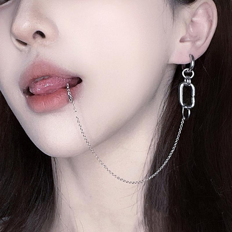 Body Jewelry Materials - A52E 1 Takım Dudak Klipsi Küpe