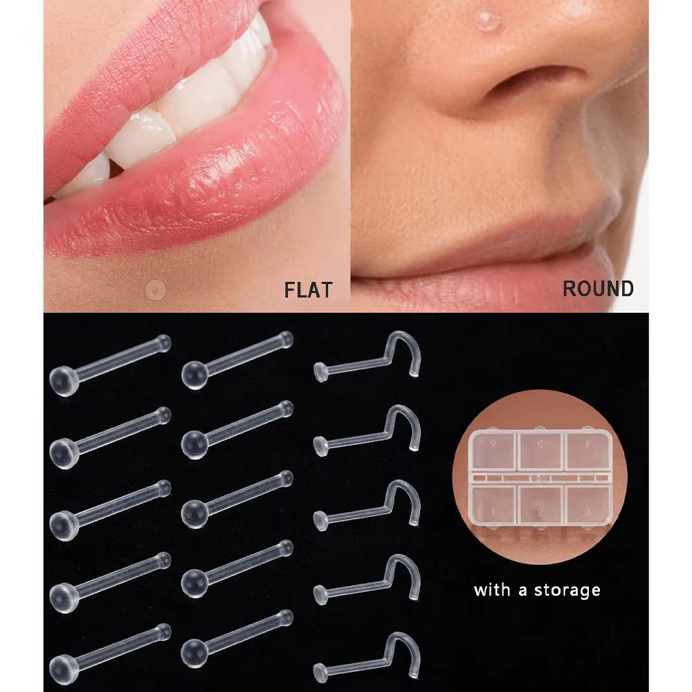 Body Jewelry Materials - 20 adet/Kutu Akrilik Yuvarlak Top Dudak