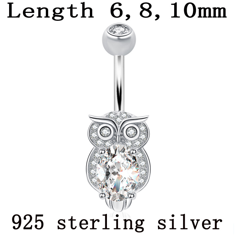Body Jewelry Materials - Göbek göbek piercingi gerçek 925 ayar