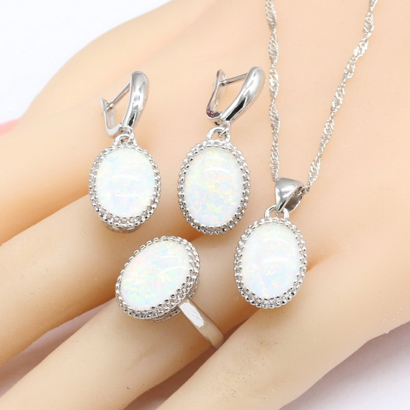 Body Jewelry Australia - Avustralya Beyaz Opal Taşlar Gümüş Renk