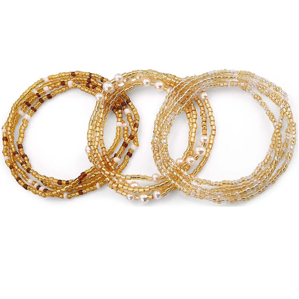 Body Jewelry Lot - Kadınlar için bel boncukları, elastik zincirli