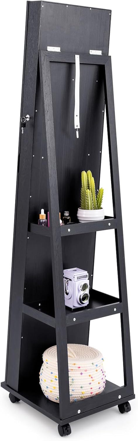 Body Jewelry Storage - Masif ahşap döner ayaklı tam boy