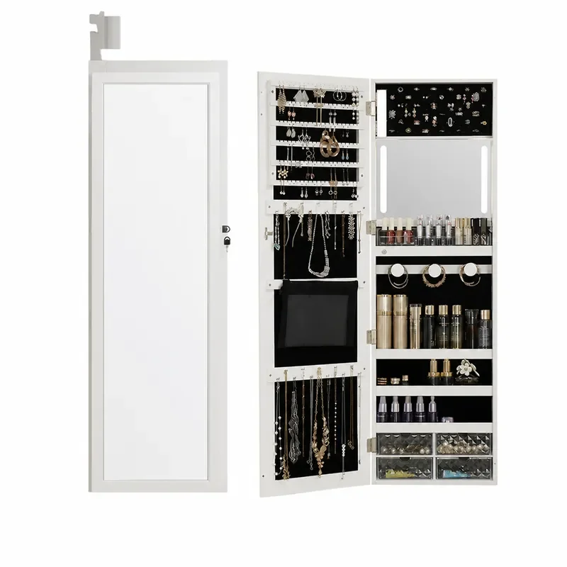 Body Jewelry Storage - Duvara Monte Edilen Ahşap Takı Saklama