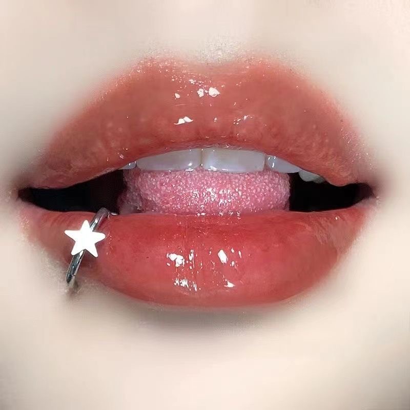 Body Jewelry Vertical Labret - Paslanmaz Çelik Dudak Yüzük Menteşeli Yıldız