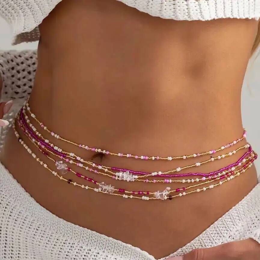 Body Jewelry Waist Chains - SHIXIN 6 Parça/Set Boho Renkli Pirinç