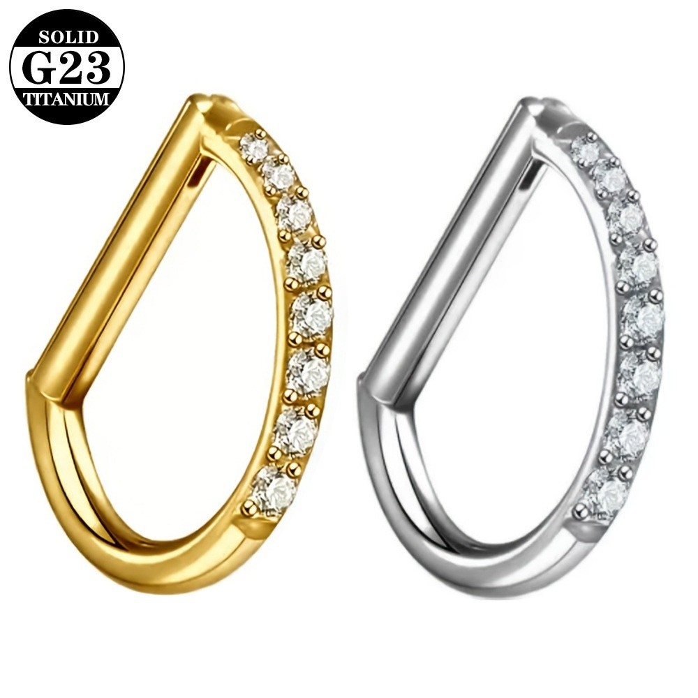 Body Jewelry Materials - ASTM F136 Titanyum Septum Halkası CZ