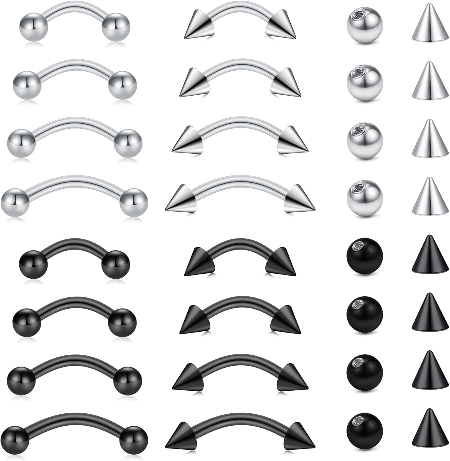 32 adet/set Cerrahi Çelik Kavi - Body Jewelry Vertical Labret incelemesi ve fiyatı