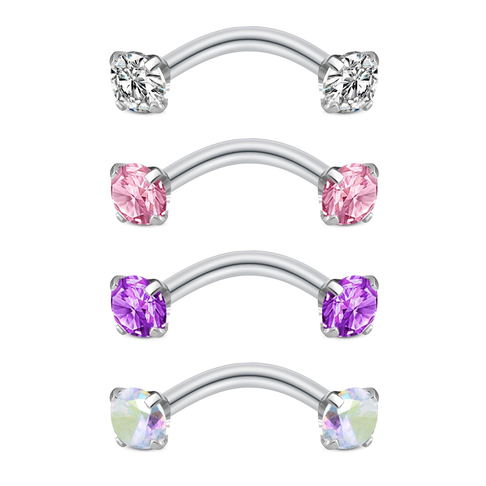 4 adet Rook Piercing Takısı Ka - Body Jewelry Vertical Labret incelemesi ve fiyatı