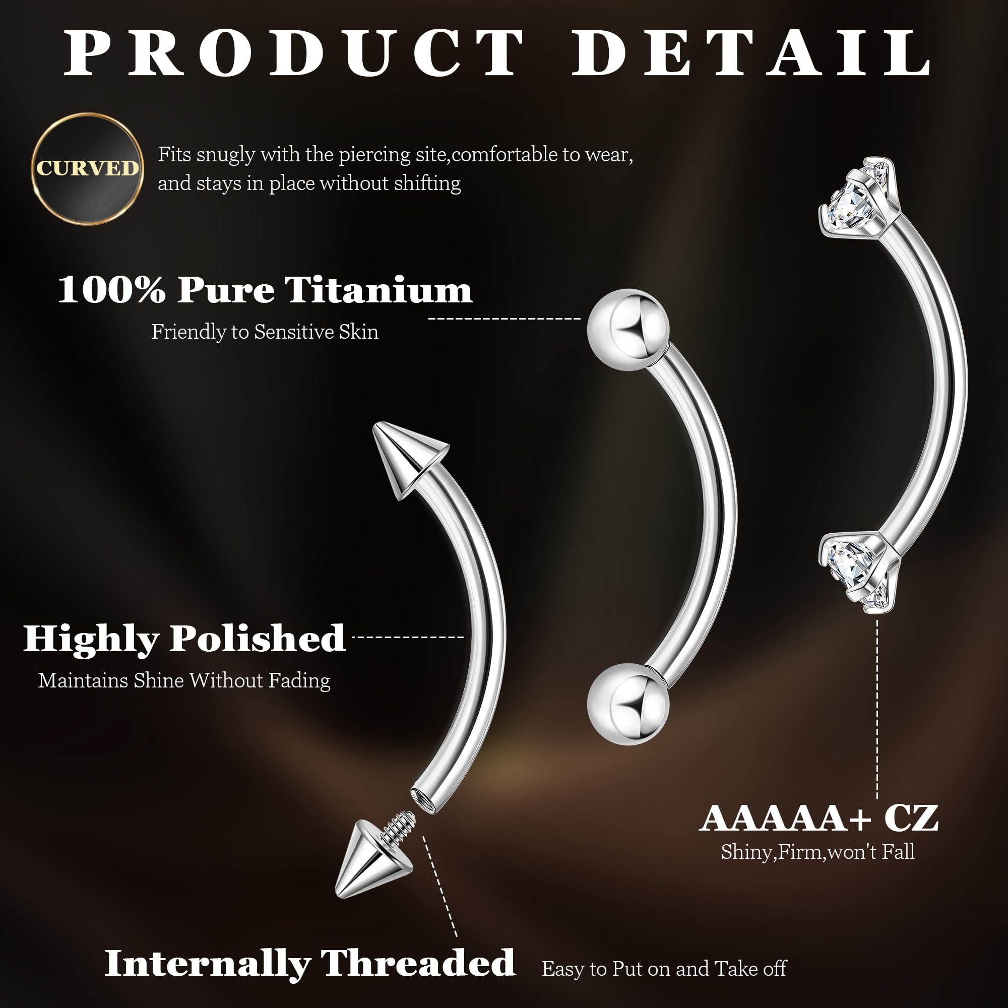 16G G23 Titanyum Kaş Piercing  - Body Jewelry Vertical Labret incelemesi ve fiyatı
