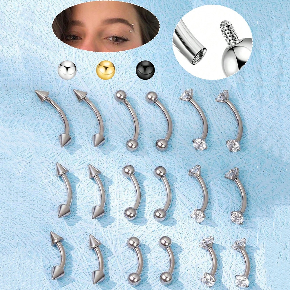 6 adet 16G Paslanmaz Çelik Küç - Body Jewelry Vertical Labret incelemesi ve fiyatı