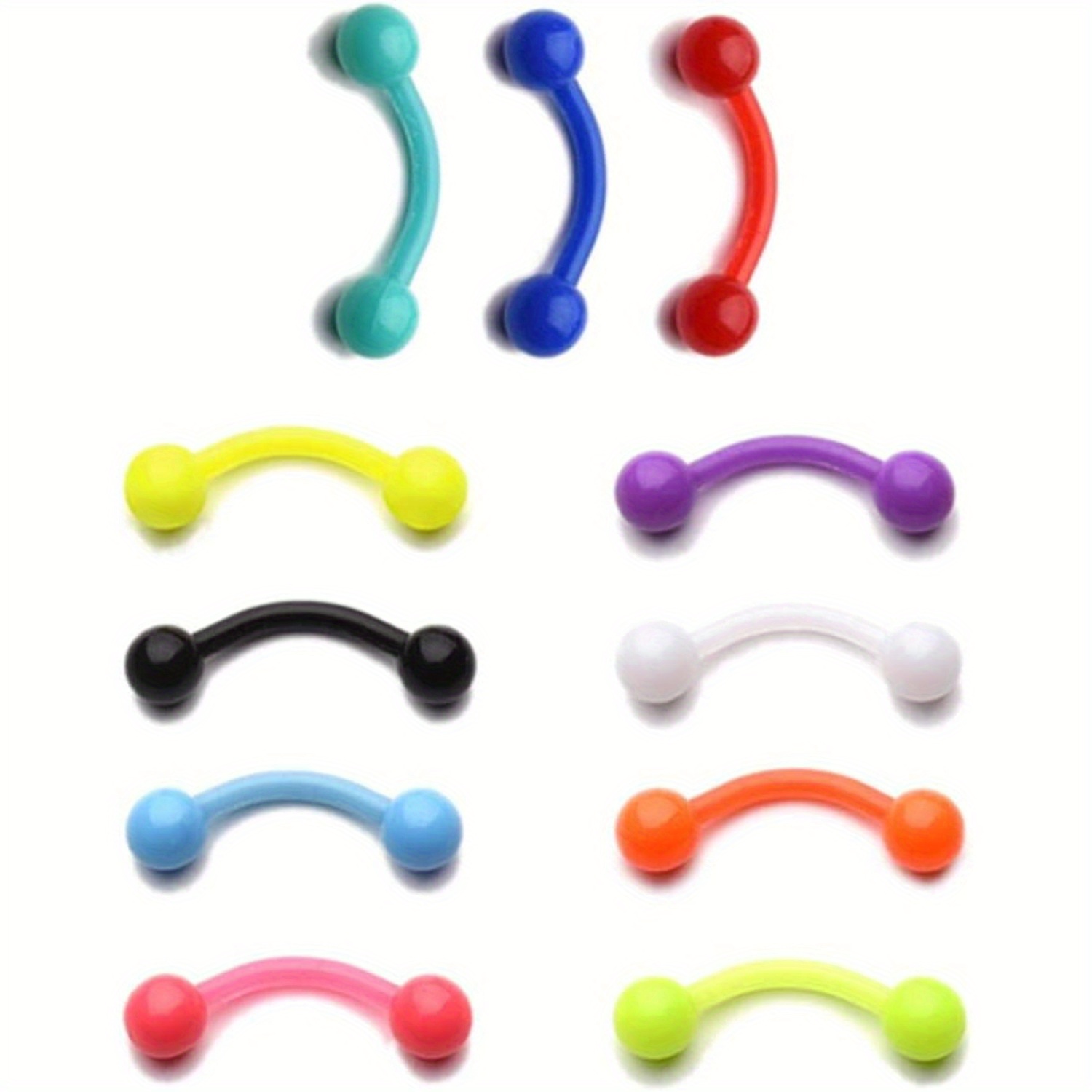 11 adet 8mm renkli plastik kaş - Body Jewelry Materials incelemesi ve fiyatı