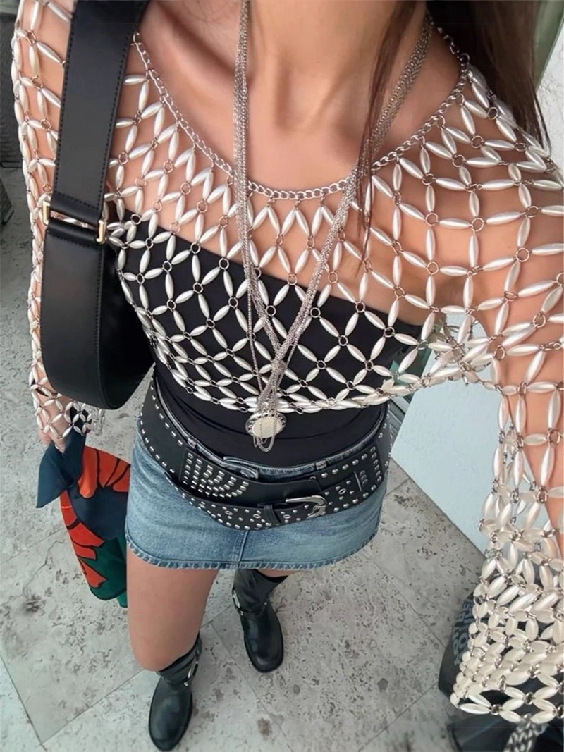 Kadınlar Uzun Kollu Beyaz Bonc - Body Jewelry Harness incelemesi ve fiyatı