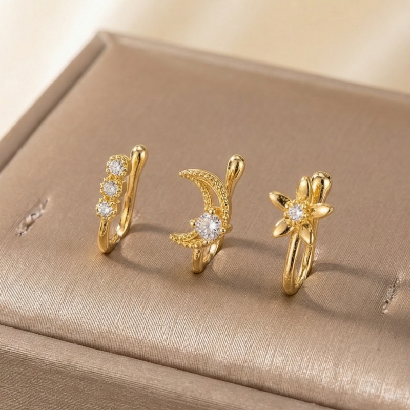 3 parçalı retro hafif lüks bur - Body Jewelry Lot incelemesi ve fiyatı