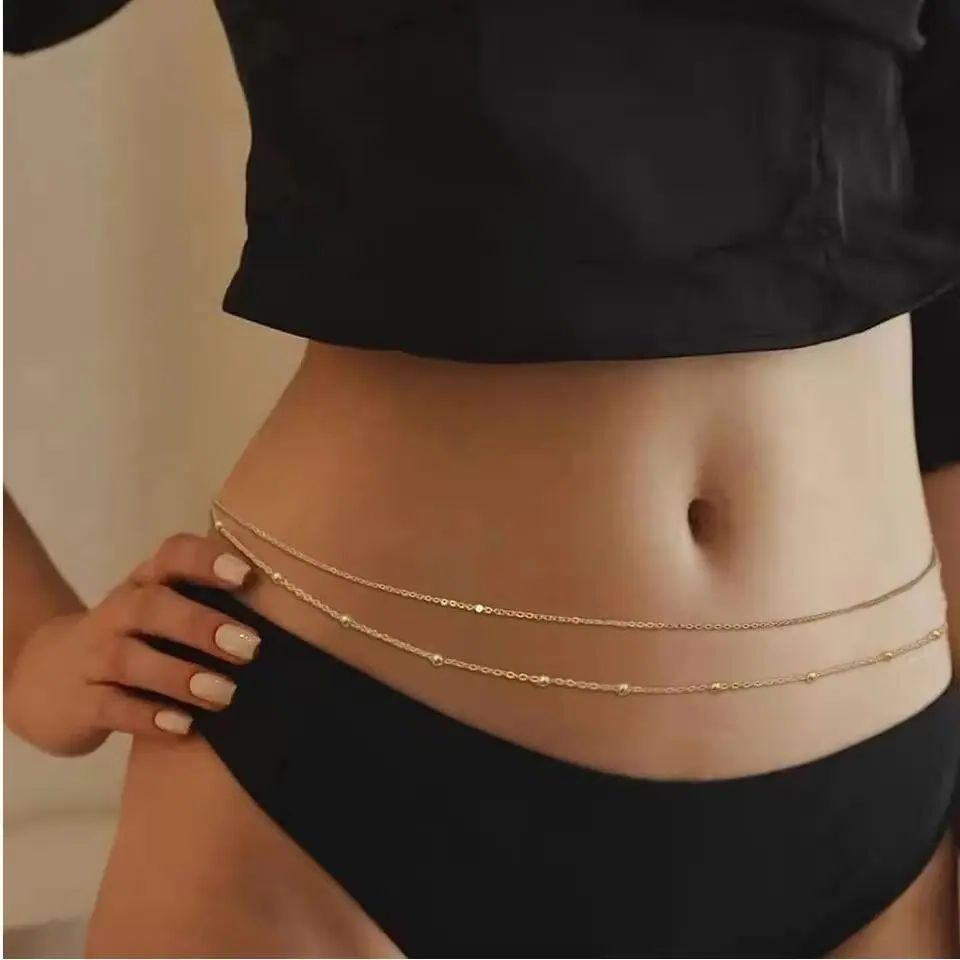 HipHop Çift Katmanlar Göbek Zi - Body Jewelry Waist Chains incelemesi ve fiyatı