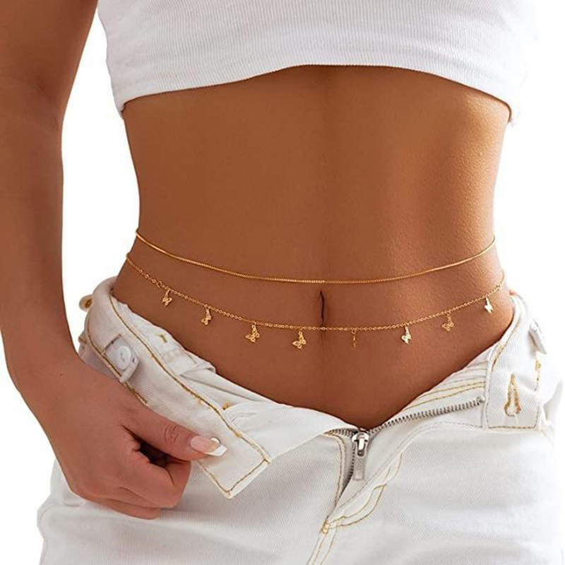 Moda basit çift katmanlı boncu - Body Jewelry Waist Chains incelemesi ve fiyatı