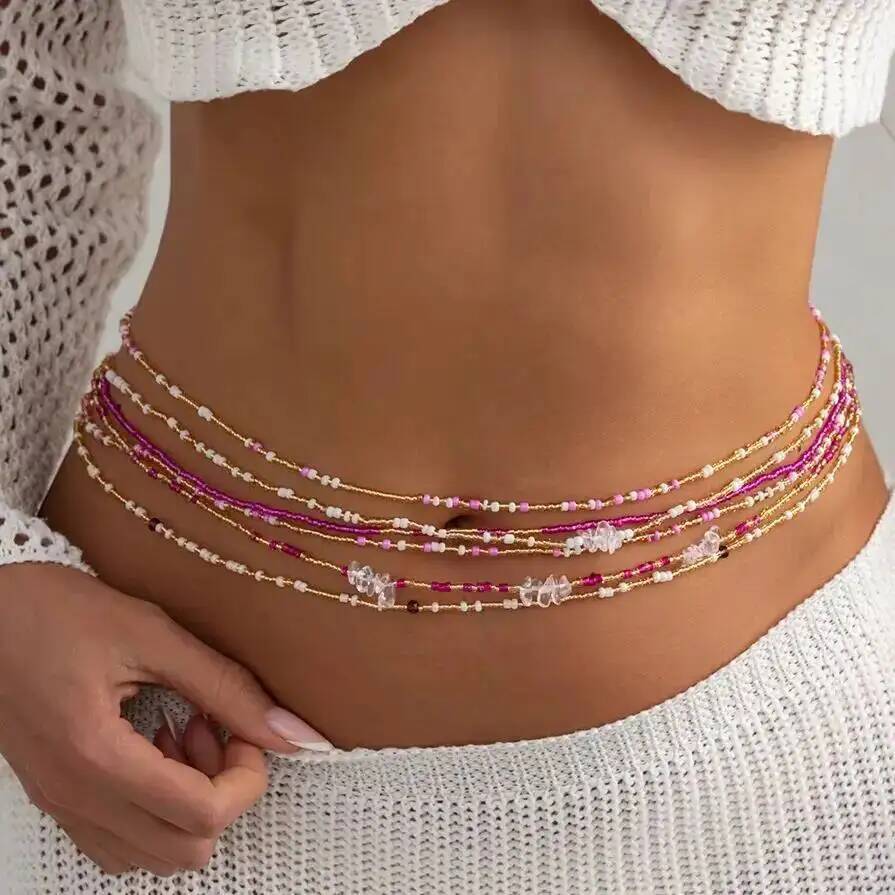 SHIXIN 6 Parça/Set Boho Renkli - Body Jewelry Waist Chains incelemesi ve fiyatı